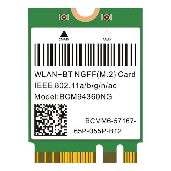 Z Cartão Wifi 802.11ac De 1200 Mbps Bcm94360ng Ngff M.2 5 .