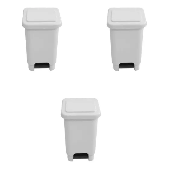 Kit 3 Lixeiras Retângular  Pedal 50 Litros Tipomarfinite Jsn