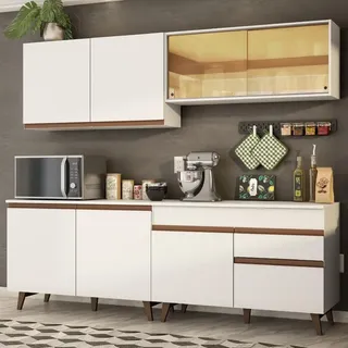 Madesa Cozinha Completa Madesa Reims 240001 Com Armário E Balcão Cor Branco