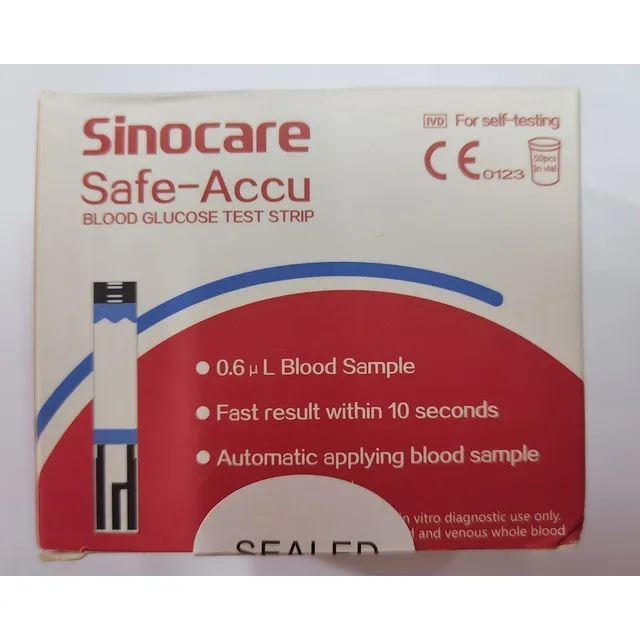 50 Tiras Reactivas Sinocare Safe Accu