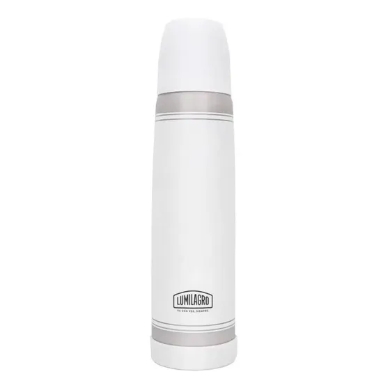 Termo Lumilagro Luminox Acero Inox 1 Lt Blanco Te Mate Café