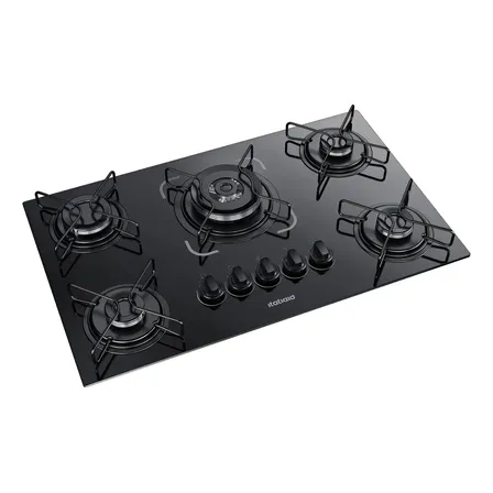Cooktop 5 Bocas Itatiaia Essencial Tripla Chama Vidro Temperado Preto 127/220v