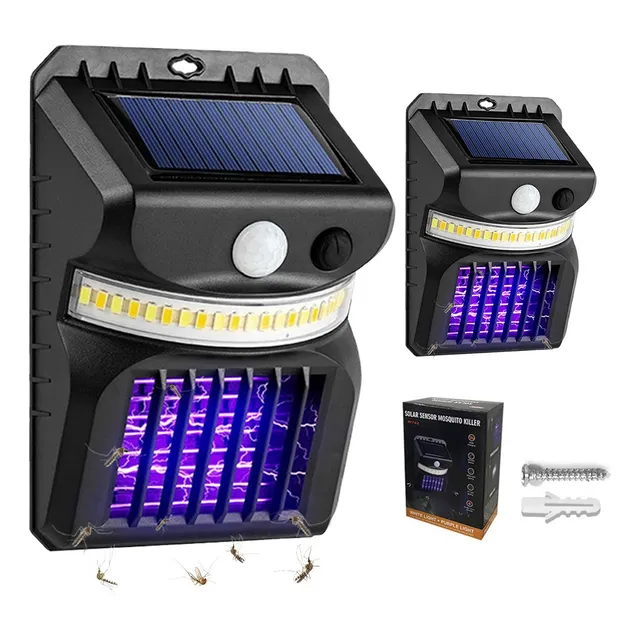 2pack Luz Solar Mata Mosquitos Al Aire Libre Brillante Lám