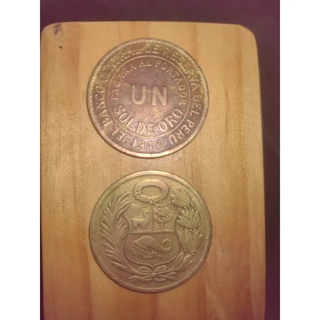 Moneda Antigua De Un Sol De Oro De 1948 Del Perú