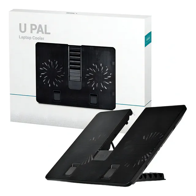 Bandeja Notebook Base negra para portátil Deepcool U Pal con 2 ventiladores