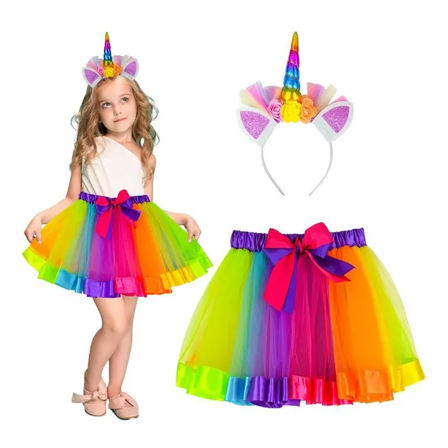 Disfraz Unicornio Falda Tutu Niñas Fiesta Halloween Carnaval