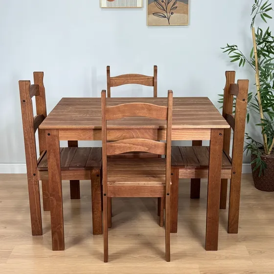Jogo Mesa De Jantar 100x70 Com 4 Cadeiras Madeira Maciça