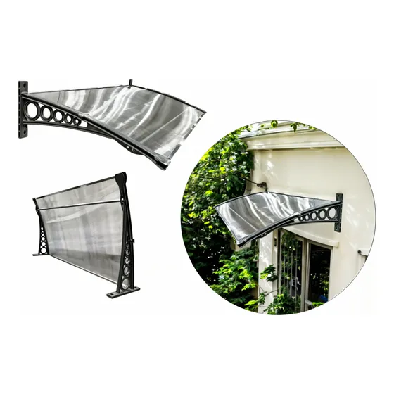 Toldo Policarbonato 1,00x0,50m P/ Portas E Janelas -completo