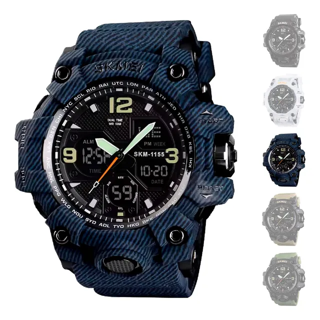 Reloj Digital Deporte Militar Hombre Led Original Skmei 1155