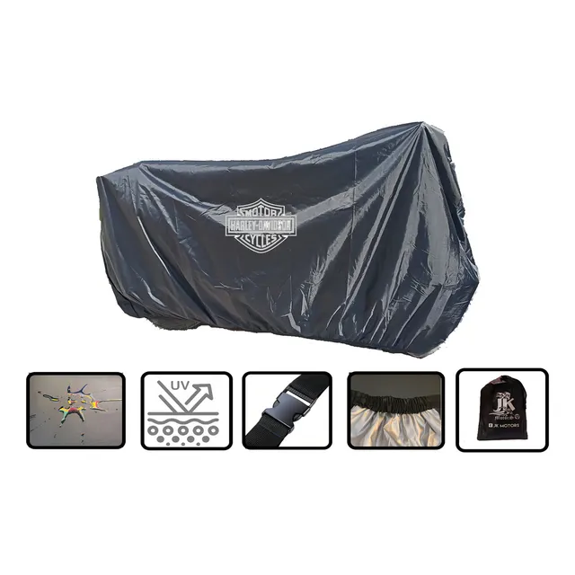 Funda Ligera Impermeable Estampada Harley Davidson Color Negro