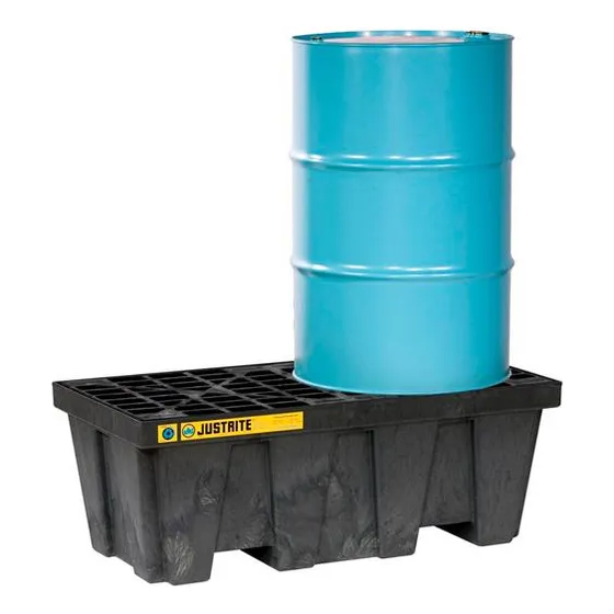 Pallets Antiderrame Justrite Para 2 Tambores Justrite Color Negro