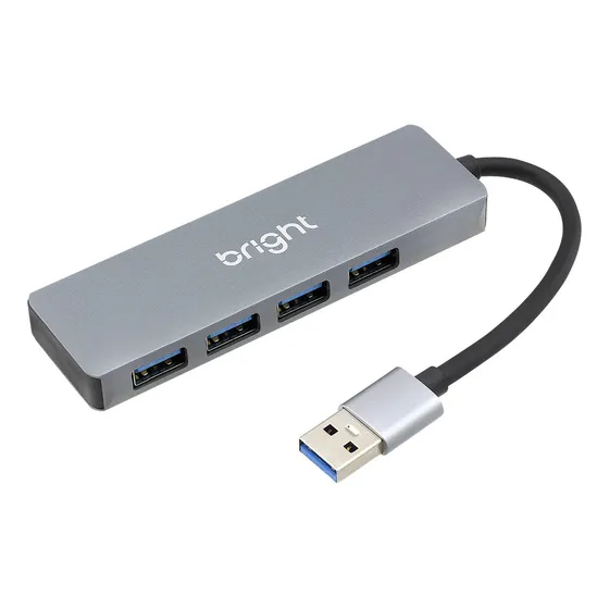 Hub Bright 4 Portas Usb 3.0 Cód.0598 Cinza