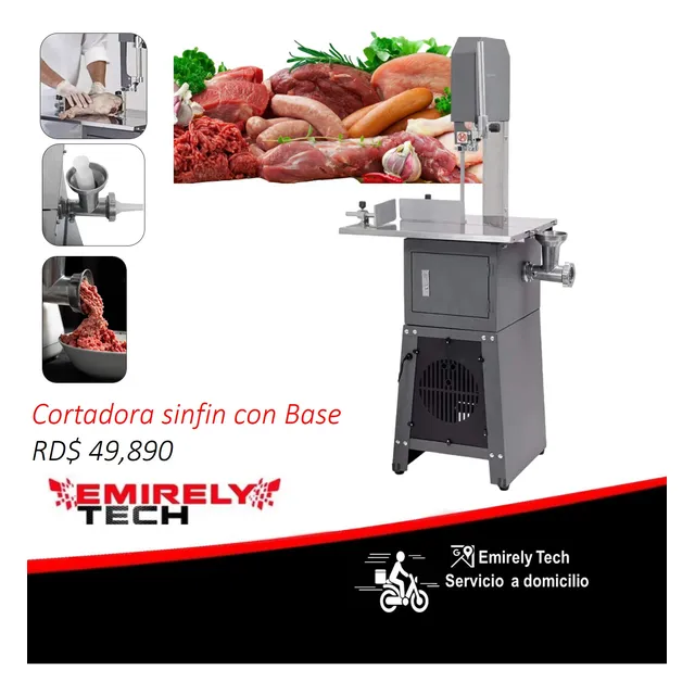 Sierra Sin Fin Cortadora De Hueso Con Base Y Moler Carnes