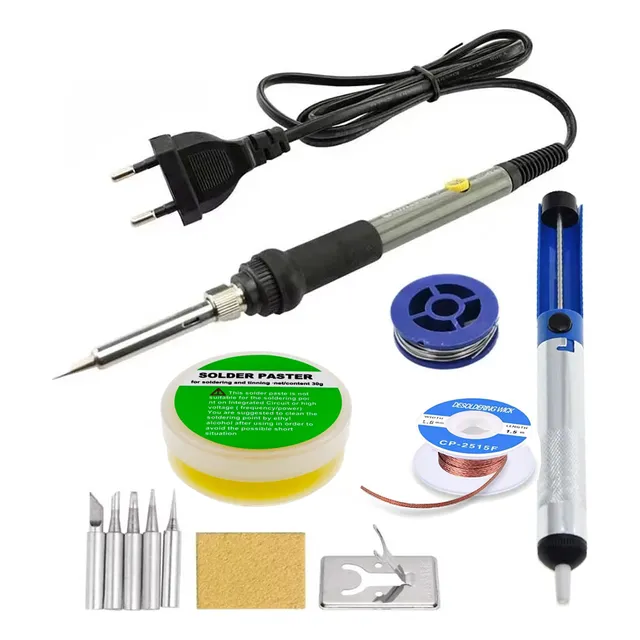 Kit Cautín 60w Con Regulador De Temperatura, Pasta, Estaño