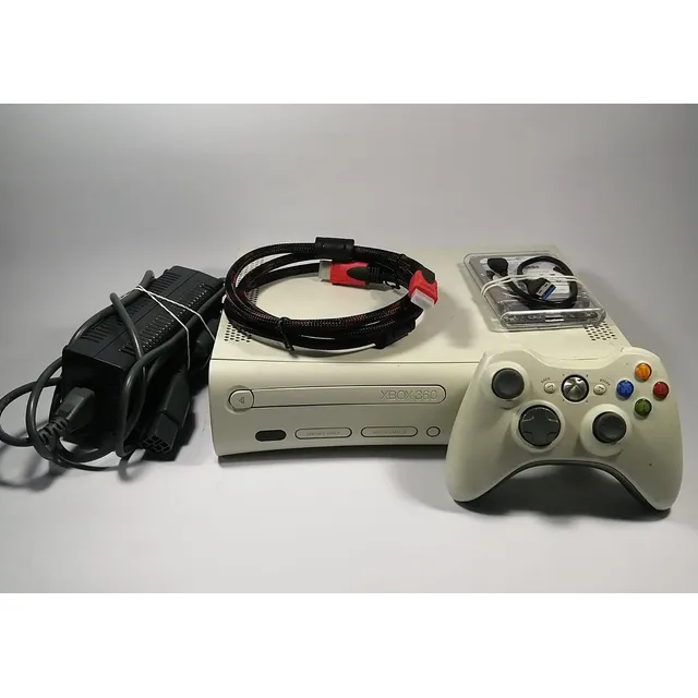 Consola Xbox 360 Fat + Control + Disco Duro Blanco