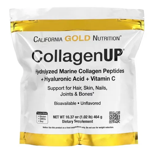 Colágeno Marino Hidrolizado A Hialurónico Y Vitamina C 464gr Sabor Sin Sabor