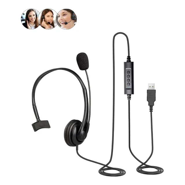 Fone De Ouvido Headset Callcenter Telemarketing Usb Home