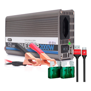 Inversor 24v 220v 2000w Pico 4000w Conversor De Tensão 60hz Inversor 24v 220v 2000w Pico 4000w Conversor De Tensão 60hz