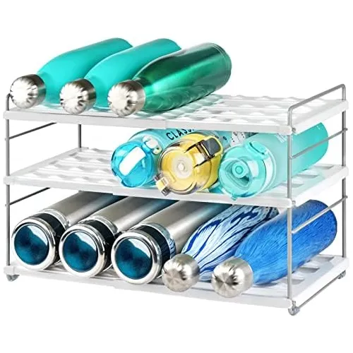 Water Bottle Organizer For Cabinet, 3 Tier Expandable W...