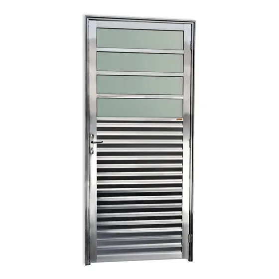 Porta De Alumínio Basculante 210x86cm Com Vidro Boreal