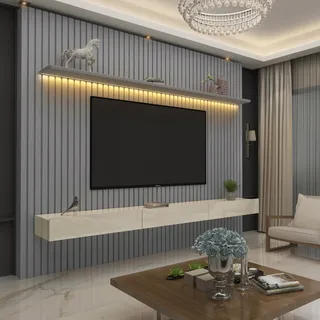 Painel Ripado Tv Até 85 Polegadas Com Led 230cm Nobre Ci Painel Ripado Tv Até 85 Polegadas Com Led 230cm Nobre Ci
