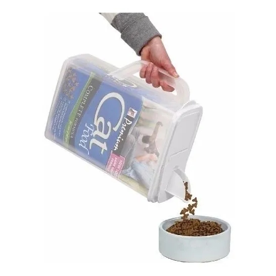 Contenedor Plastico Para El Alimento Perro O Gato, 7,5 Lts