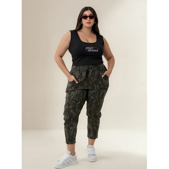 Pantalon Sastrero Camuflado Tiro Alto Talles Grandes Reales