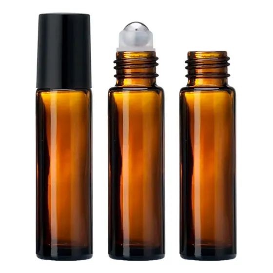 Envase Frasco Roll On 10ml Botella Vidrio Canica Metal 100pz