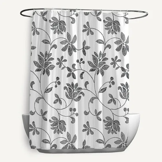 Color Llamativo Hermoso Patron Floral Cortina Ducha Lujo 73 