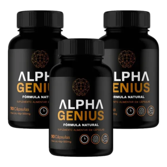 3 Potes Suplemento 270 Caps Alpha Genius Nootropico Tdah