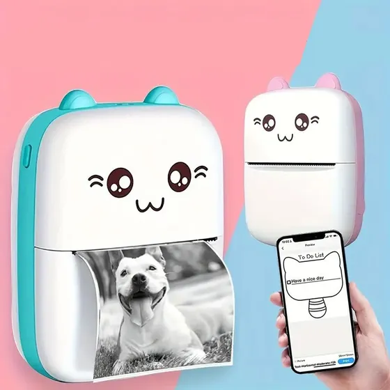 Mini Impresora Termica Portatil Bluetooth App Gato Recarga