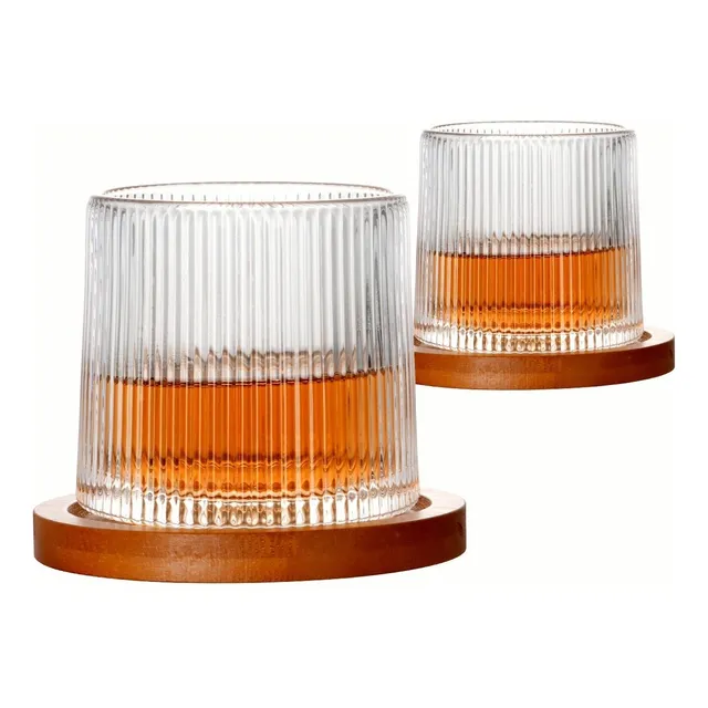Juego De 2 Vasos De Whisky, Vasos Giratorios, Vasos De Bar