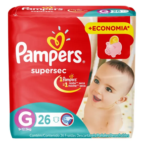 Fraldas Pampers Supersec G 26 Unidades Promoção