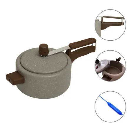 Panela De Pressão 2 Litro Compacta Stone Teflon Antiaderente Stone