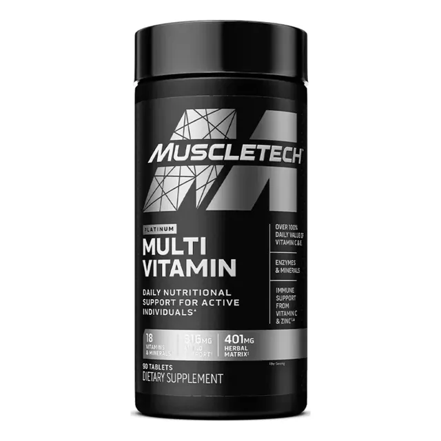 Platinum Multivitamin 90 Cap, Muscletech Vitaminas Minerales Sabor 90 Tabletas