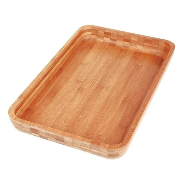 Bandeja Churrasco Madeira Bambu Retangular 30x45 Grande Mor Bandeja Churrasco Madeira Bambu Retangular 30x45 Grande Mor