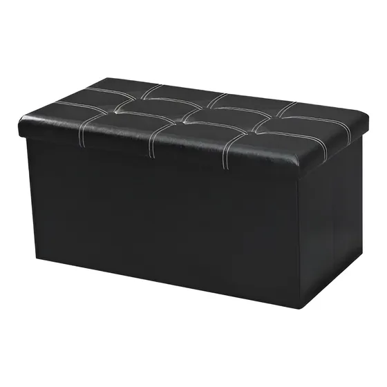 Banqueta Baul Puff Baul Negro 76x38 Organizador Puff Sillon Pie De Cama Baul Organizador Pouf Sillon Taburete Plegable Puff Silla Asiento Organizador Plegable Qatarshop