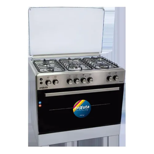 Cocina Combinada 5 Hornallas Enxuta Cenx6514i  Color Gris