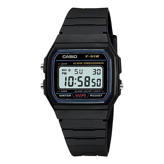 Reloj de pulsera Casio Collection F-91 de cuerpo color negro