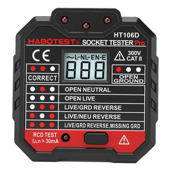 Habotest Avançado Rcd Tomada Elétrica Tester Automático