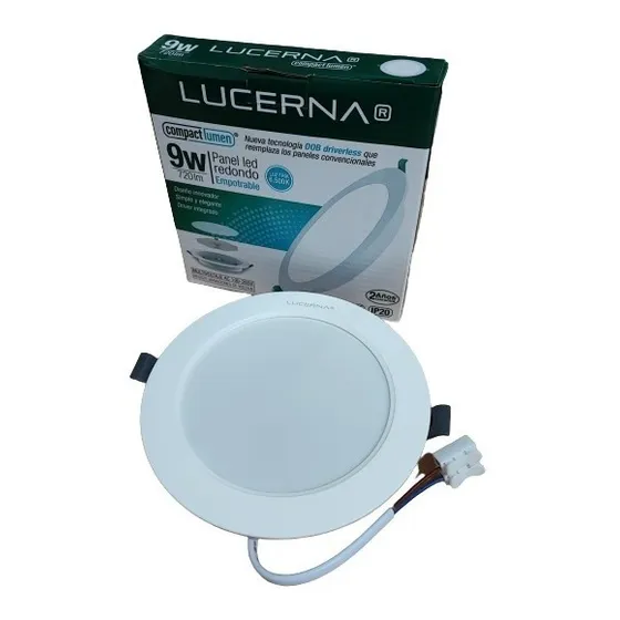 Panel Led Empotrar 9w 5 Pulgadas Luz Calida 100-277v Lucerna