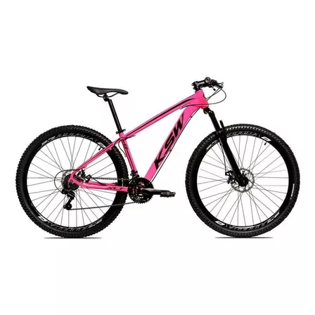 Mountain bike KSW XLT 100 2020 aro 29 21" 21v freios de disco mecânico cor rosa/preto