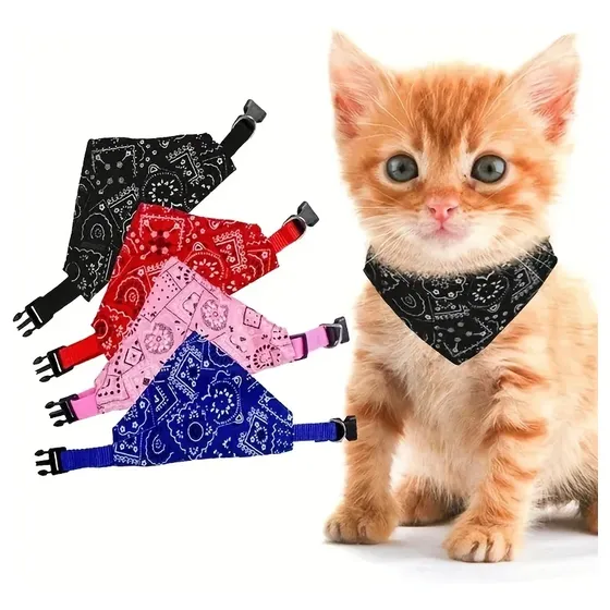 Collar Bandana Ajustable Para Gato Y Mascota Pequeña
