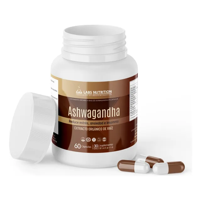 Ashwagandha 100% Pura - Estrés, Insomnio, Fatiga (60 Caps)