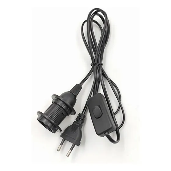 Cable De 3 Mts Para Lámpara E27 Con Interruptor Y Enchufe 