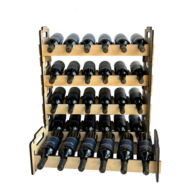 Cava De Vino Apilable X6 Botellas - Bodega - Madera Mdf 9mm