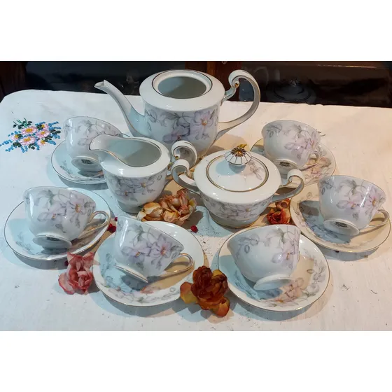 Antiguo Juego De Te Porcelana Tsuji 15 Pzas Leer N461