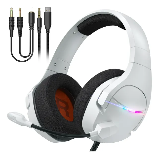 Auriculares Para Juegos Fachixy Gs-2 Blanco Noise Cancelling