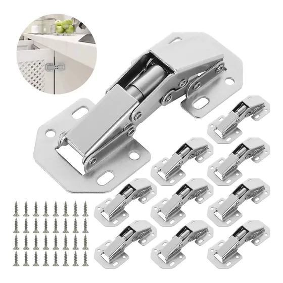 Set 10 Bisagras Bidimensional Oculta 90 Grados Con Tornillos