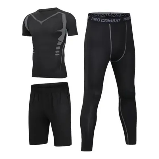 Conjunto Fitness Para Hombre De 3 Piezas Ropa Gym